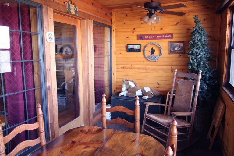 Back Porch and Deck Old West Log Cabin