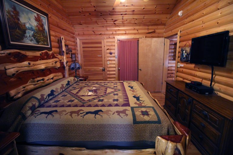 Master Bedroom View #1 Old West Log Cabin