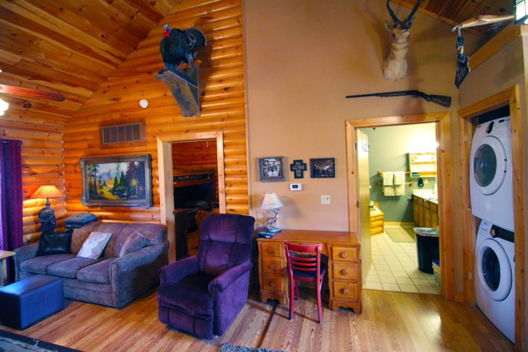 View From the Kitchen to Second Bathroom and Guest Room Old West Log Cabin