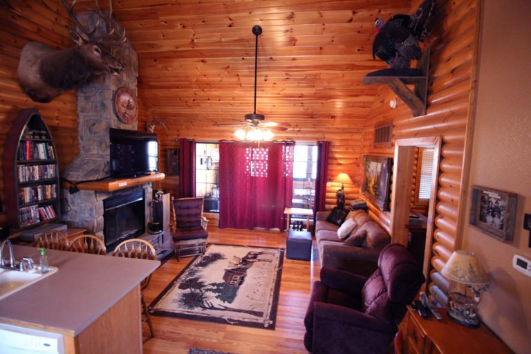 2nd View From the Bathroom to Living Room Old West Log Cabin