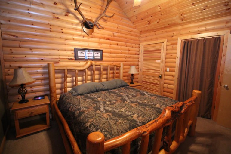 Master Bedroom View #2 Trappers Den Log Cabin